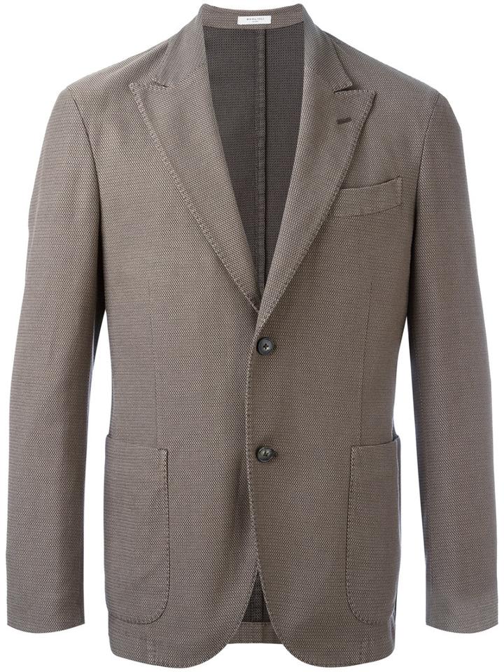 Boglioli Peaked Lapel Blazer, Size: 50, Brown, Cotton/polyamide/spandex/elastane/cupro