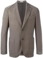 Boglioli Peaked Lapel Blazer, Size: 50, Brown, Cotton/polyamide/spandex/elastane/cupro