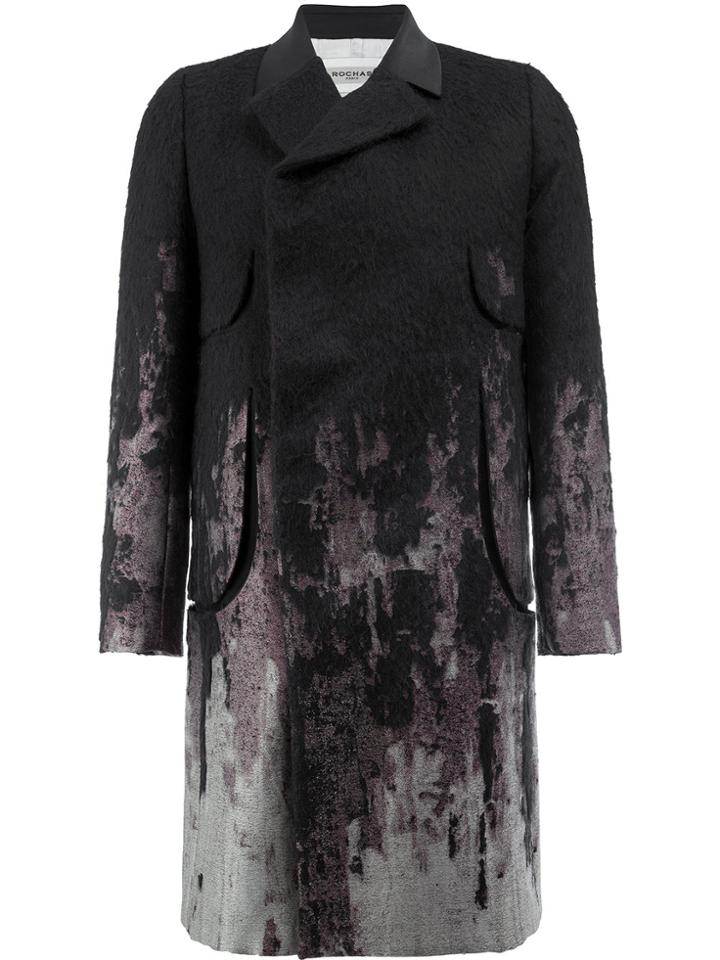 Rochas Textured-effect Coat - Black