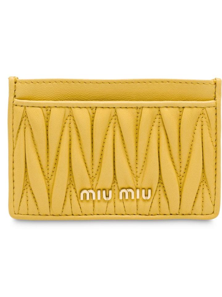 Miu Miu Matelassé Card Holder - Yellow & Orange