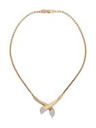 Susan Caplan Vintage 1980s Sculpted Drop Weave Necklace - Gold