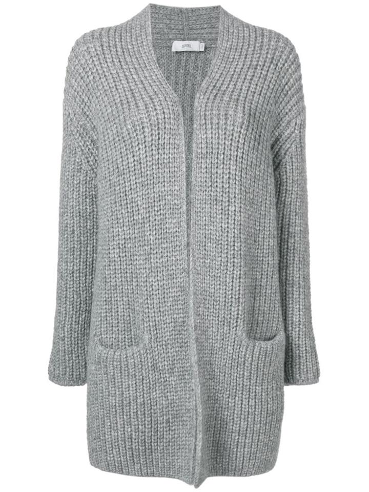 Closed Long Sleeved Cardigan - Grey