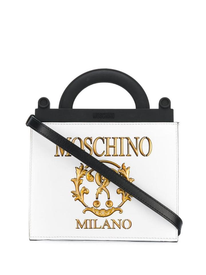 Moschino Roman Double Question Mark Bag - White