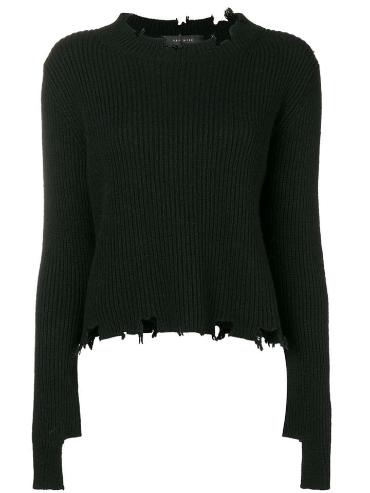 Federica Tosi Distressed Trim Jumper - Black