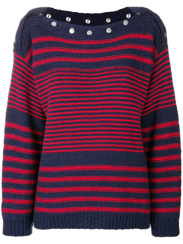 Philosophy Di Lorenzo Serafini Striped Fitted Sweater - Blue
