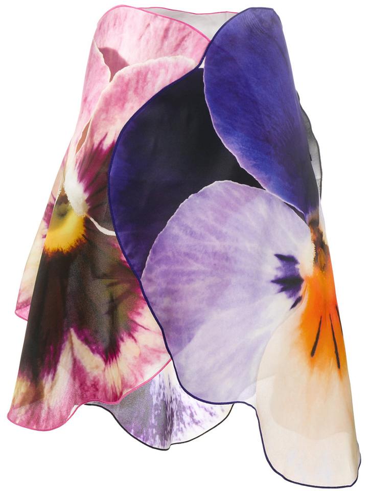 Christopher Kane 3d Pansy Skirt, Women's, Size: 40, Silk
