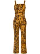 Andrea Marques Printed Jumpsuit - Yellow & Orange