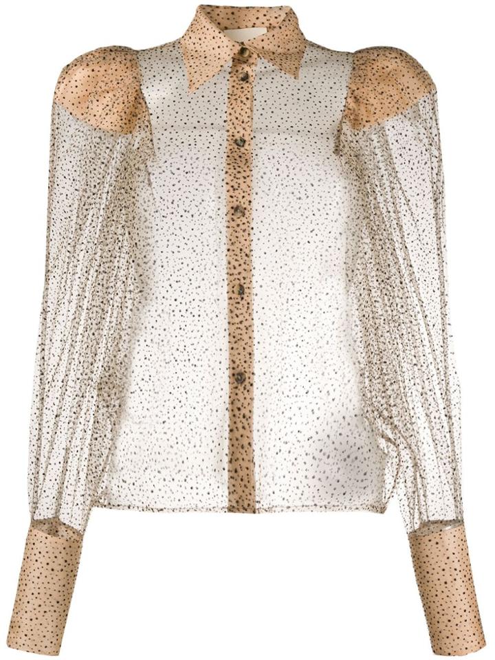 Khaite Structured Glitter Detail Top - Neutrals