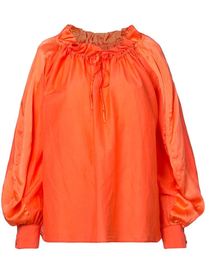 Tsumori Chisato Loose-fit Drawstring Neck Blouse - Orange