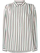 Closed Vertical Striped Shirt - White