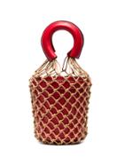 Staud Red Moreau Mini Leather Bucket Bag