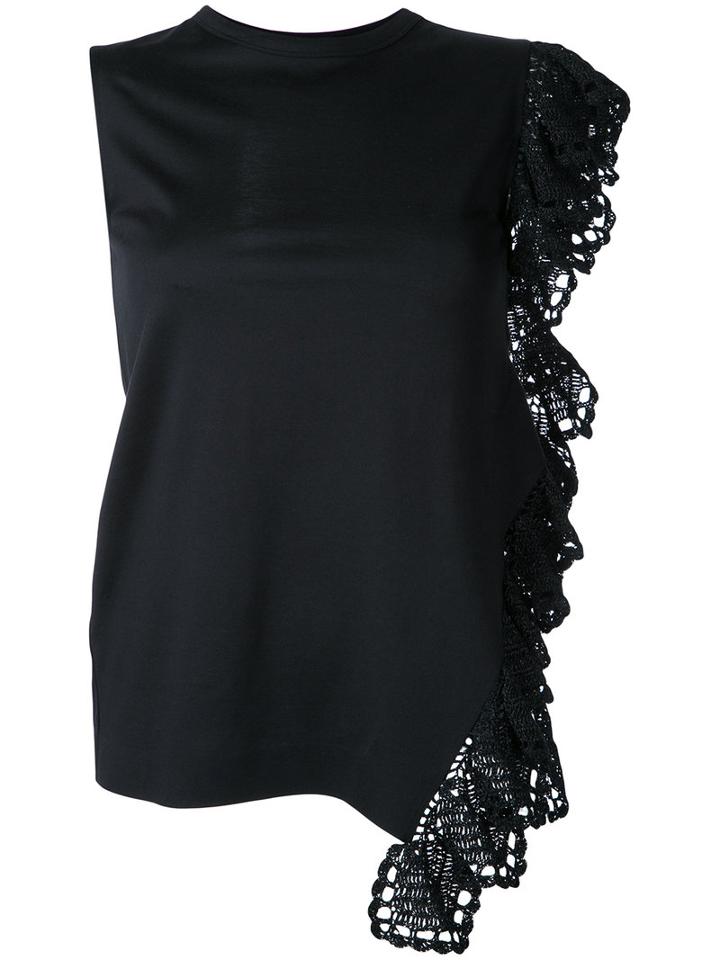 Irene - Crochet Frill Tank - Women - Cotton - 36, Black, Cotton