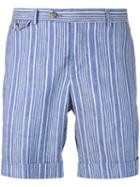Pal Zileri - Striped Shorts - Men - Cotton/linen/flax - 48, Blue, Cotton/linen/flax
