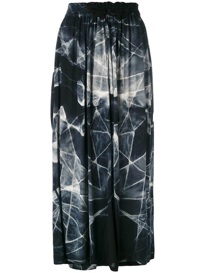 Y's - Tie Dye Skort - Women - Rayon - 2, Women's, Black, Rayon