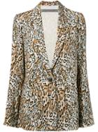 Raquel Allegra - Leopard Print Blazer - Women - Silk - 2, Women's, Nude/neutrals, Silk
