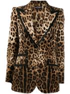 Dolce & Gabbana Leopard Pattern Blazer - Brown