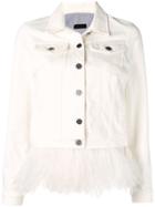 Simonetta Ravizza Classic Denim Jacket With Feathers - White