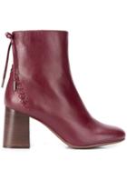 See By Chloé Howl Stitch Booties - Red