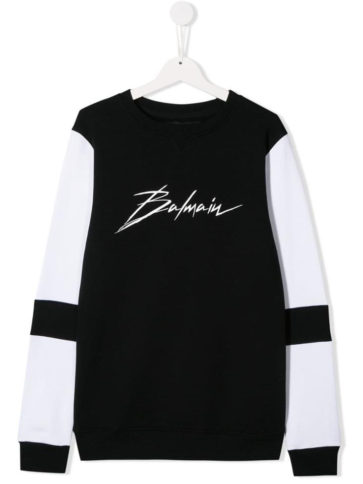 Balmain Kids Teen Two Tone Sweater - Black