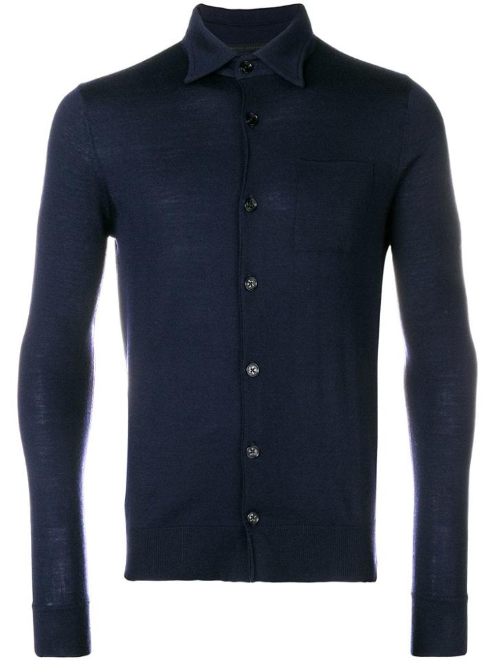 Daniele Alessandrini Knit Polo Shirt - Blue