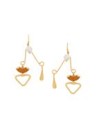 Wouters & Hendrix Technofossils Aventurin And Pearl Balance Earrings -