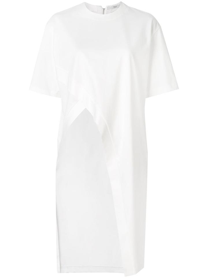 Ujoh Asymmetric Cut Off T-shirt - White