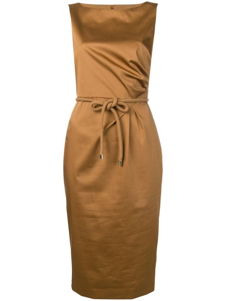 Max Mara Sleeveless Fitted Midi Dress - Brown
