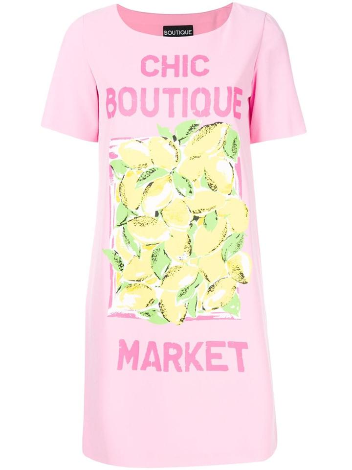 Boutique Moschino Graphic Print T-shirt Dress - Pink