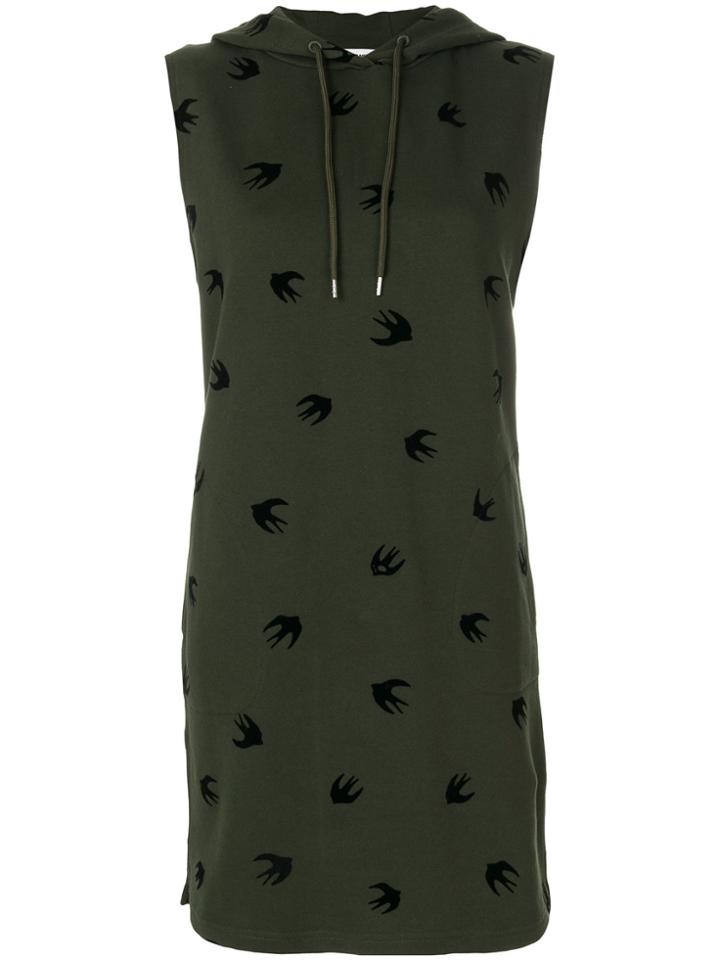 Mcq Alexander Mcqueen Swallow Hooded Sweat Dress - Green