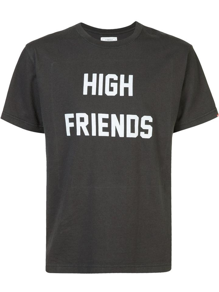Fuct 'high Friends' Print T-shirt, Men's, Size: Large, Black, Cotton