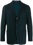 The Gigi Single-breasted Textured Blazer - Blue