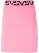 Versus - Logo Waistband Skirt - Women - Polyester/viscose - 42, Pink/purple, Polyester/viscose