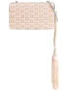 Isla Tassel Clutch, Women's, White, Acrylic