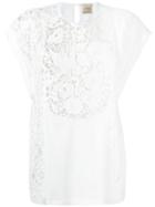 Nude - Floral Detail Top - Women - Cotton/polyester - 40, White, Cotton/polyester