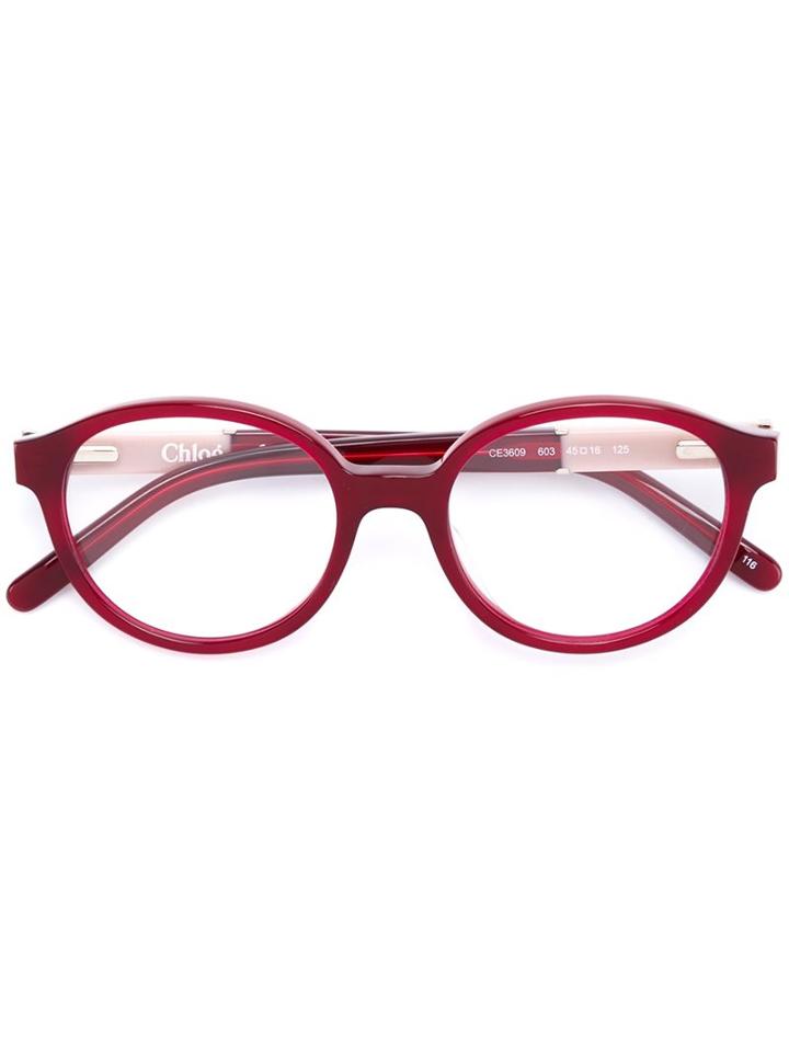 Chloé Kids Round Optical Frames, Red