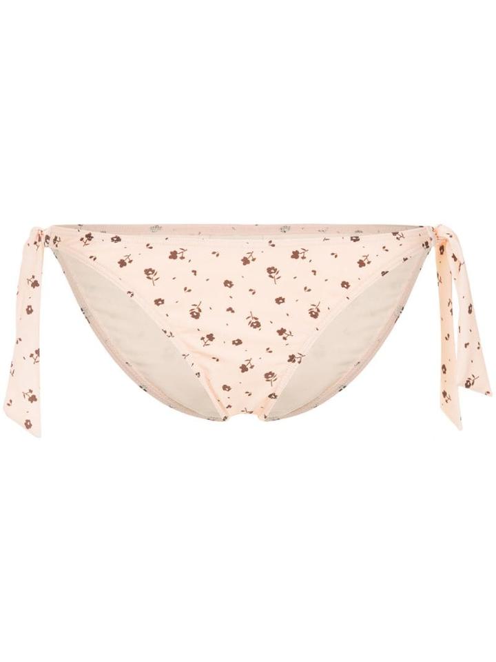 Peony Vacation Floral Bikini Bottom - Pink