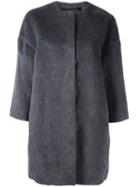 Giambattista Valli Wide Sleeve Coat, Women's, Size: 40, Grey, Silk/llama/wool