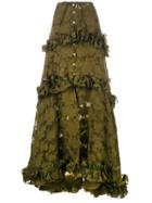 Rosie Assoulin Ruffle Tiered Maxi Skirt - Green