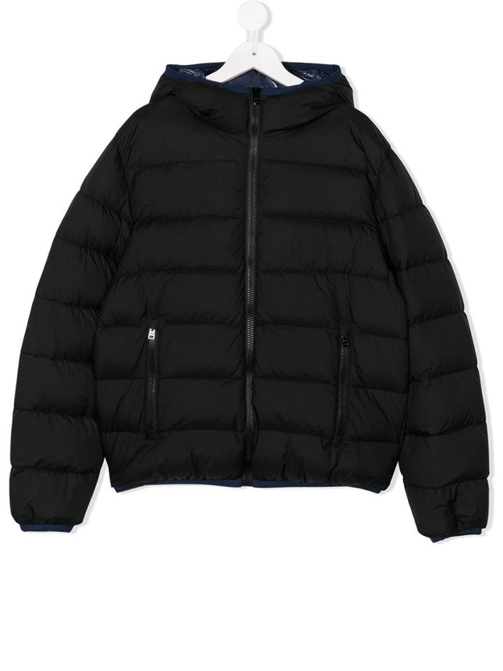 Herno Kids Teen Hooded Down Jacket - Black