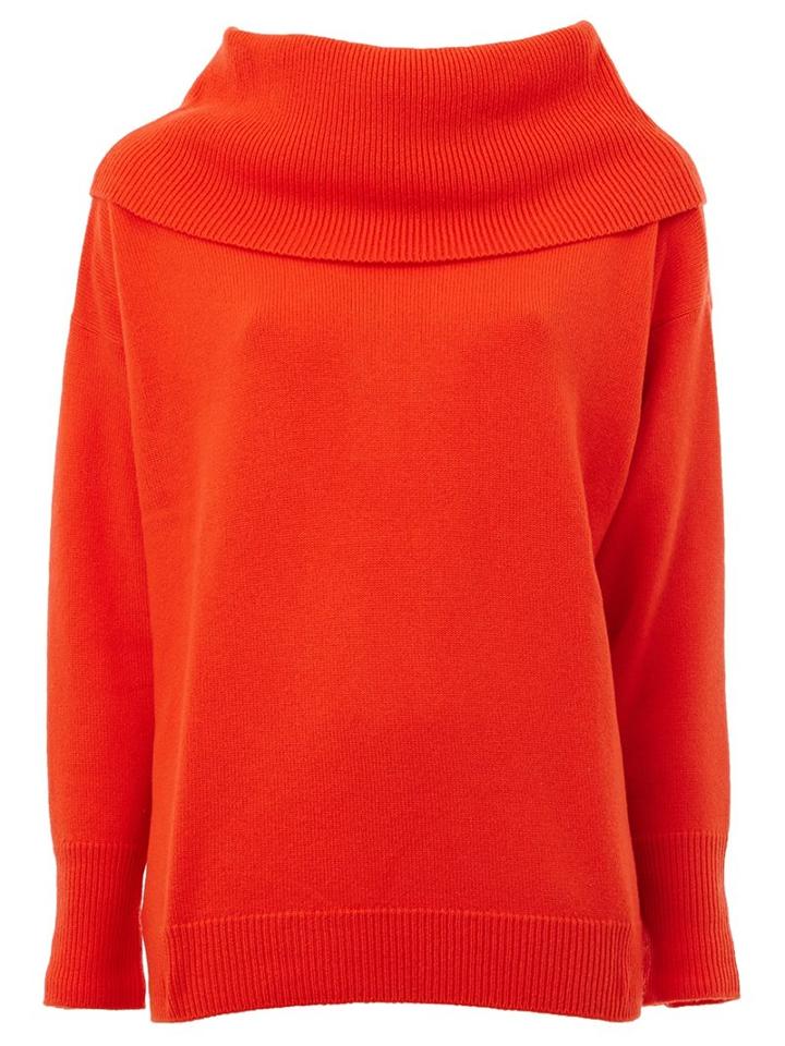 Maison Ullens Cashmere Wide Collar Sweater, Women's, Size: Small, Yellow/orange, Cashmere
