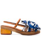 Marni Sandal With Cotton Bow - Blue