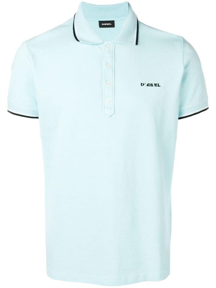 Diesel Polo With Coloured Trim Collar - Blue