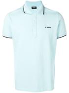 Diesel Polo With Coloured Trim Collar - Blue