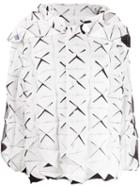 Issey Miyake Geometric Pleated Oversized Jacket - White
