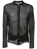 Salvatore Santoro Mesh Woven Leather Jacket, Men's, Size: 50, Black, Sheep Skin/shearling