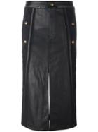Chloé Biker Skirt, Women's, Size: 36, Black, Calf Leather/cotton/cupro
