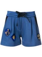 Mr & Mrs Italy Pleated Drawstring Shorts - Blue