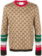 Gucci Logo Intarsia Knitted Jumper - Nude & Neutrals