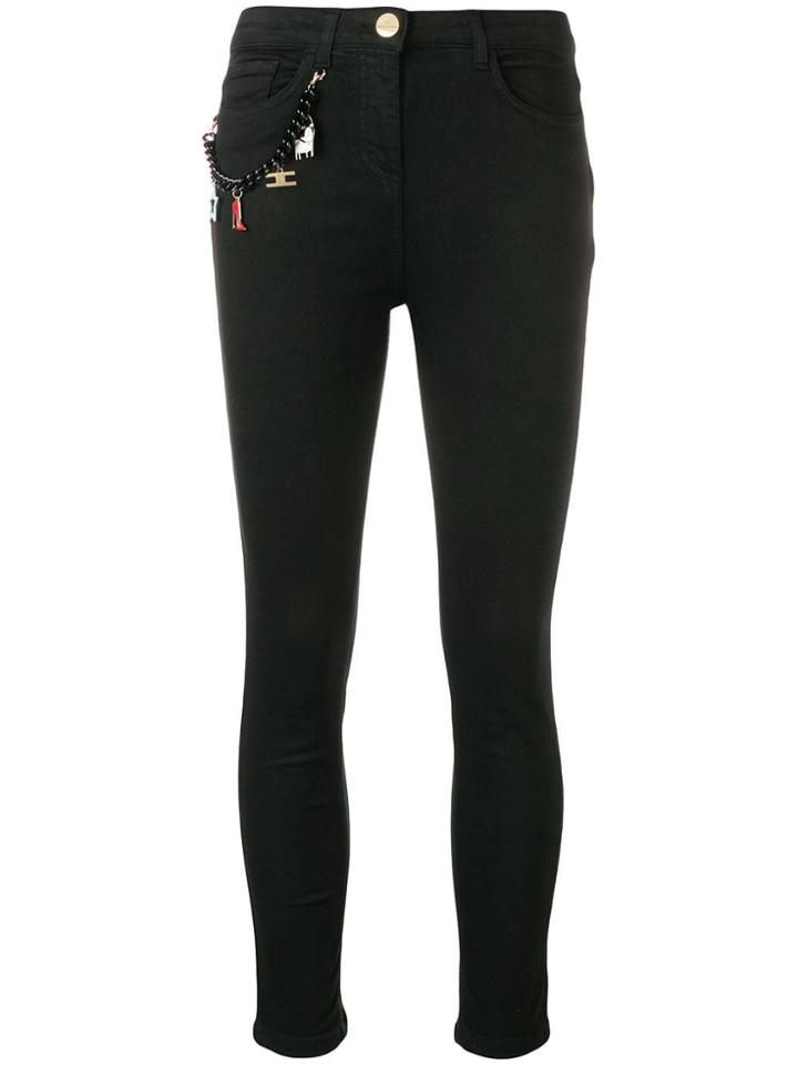 Elisabetta Franchi Charms Detail Skinny Jeans - Black