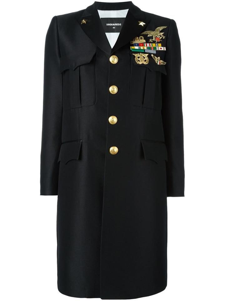 Dsquared2 'chesty Candy' Cigarette Coat - Black